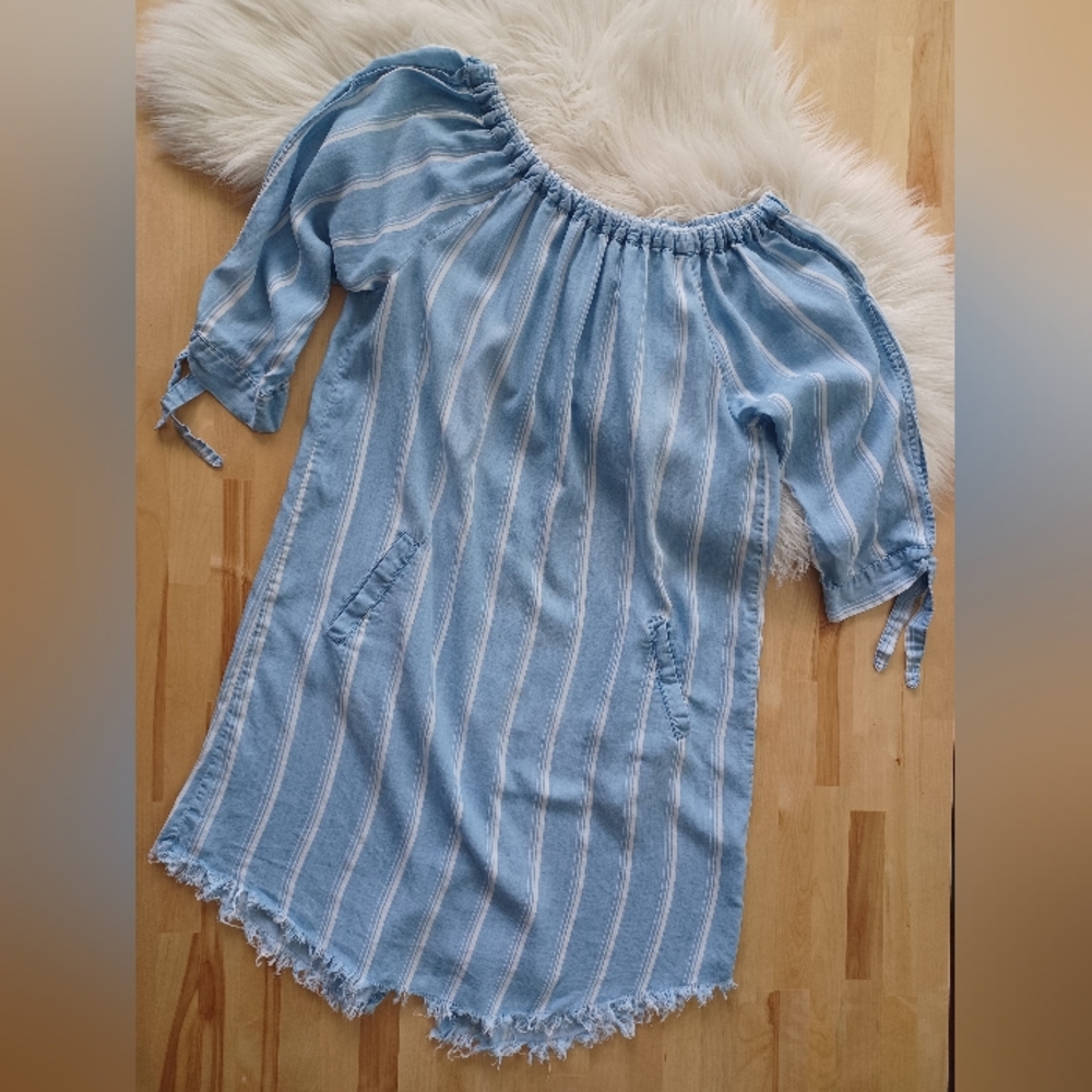 {Standard Grace} Striped Off Shoulder Tunic Dress